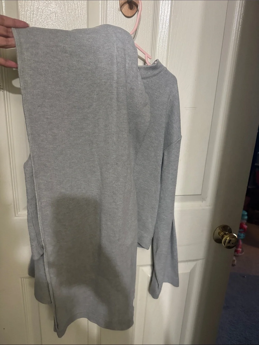 Zara Kids Matching Crewneck Set in Light Gray